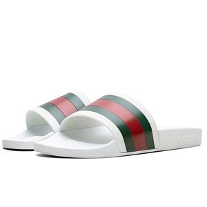 Gucci White Slides Size 10 🔥
